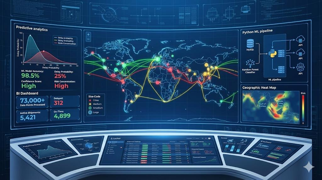 End-to-end awareness dashboard with predictive analytics, risk mapping, and global shipment visibility