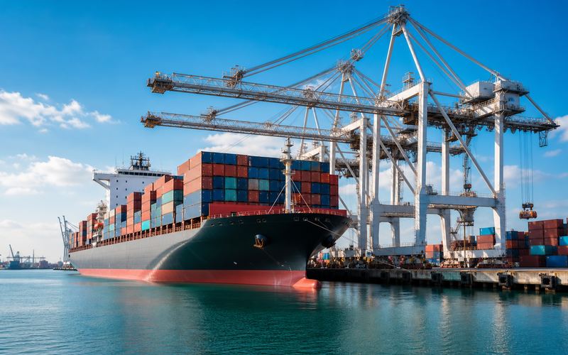 Ocean freight containers and port operations
