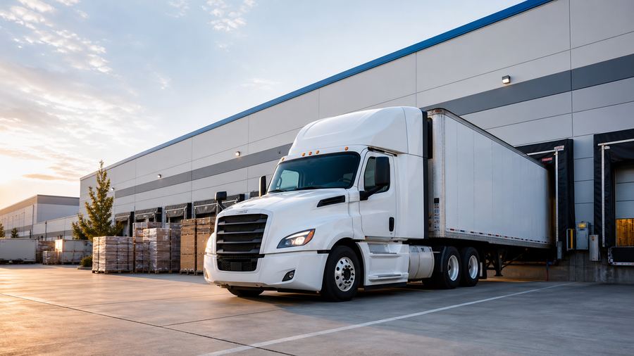 Truck freight shipment operations at a distribution center
