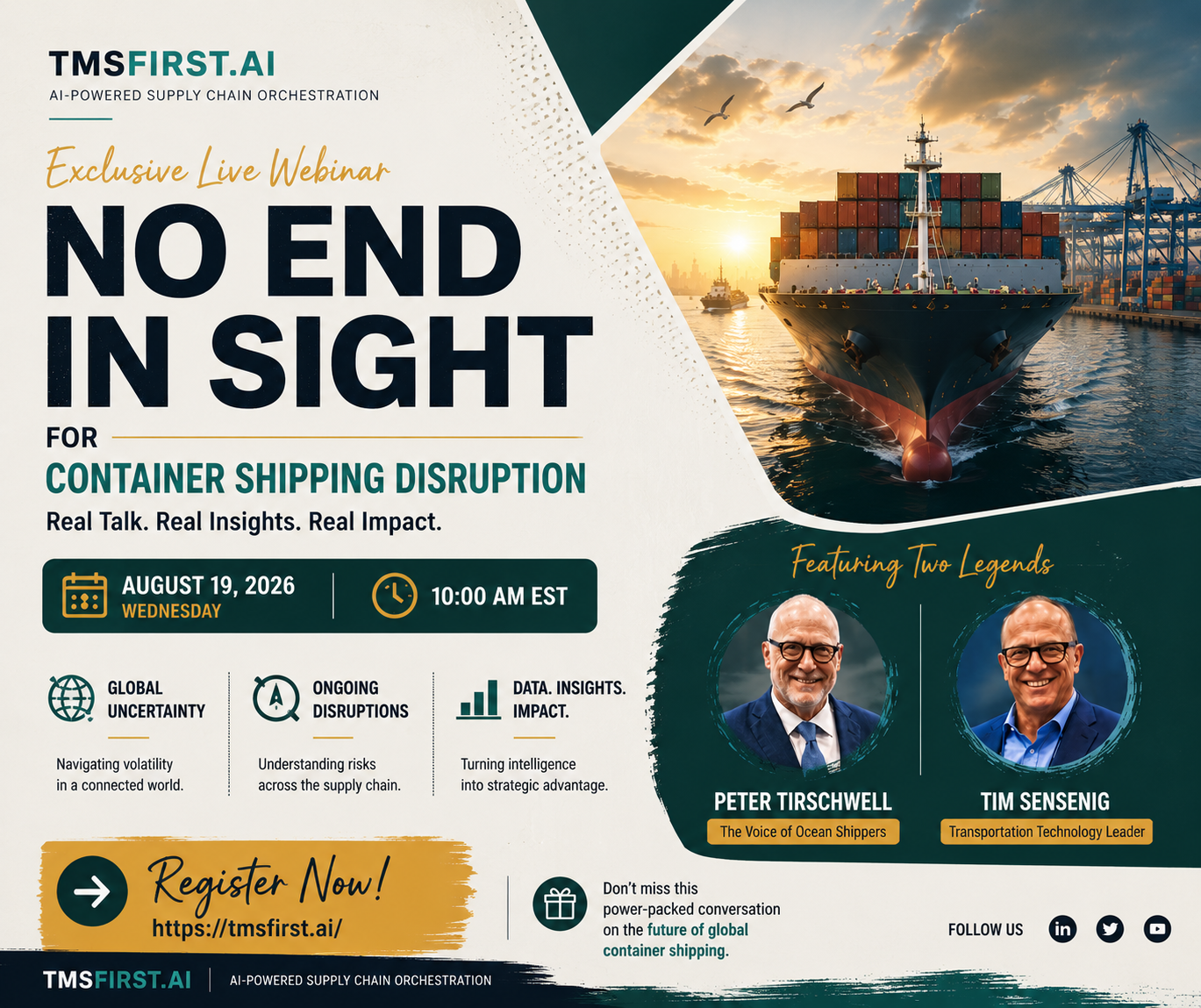 No End in Sight for Container Shipping Disruption webinar featuring Peter Tirschwell and Tim Sensenig